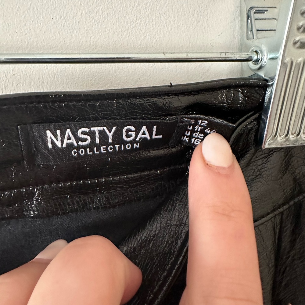 Nasty Gal, Plus Size Vinyl Zip Hem Pants - Picture 2 of 4